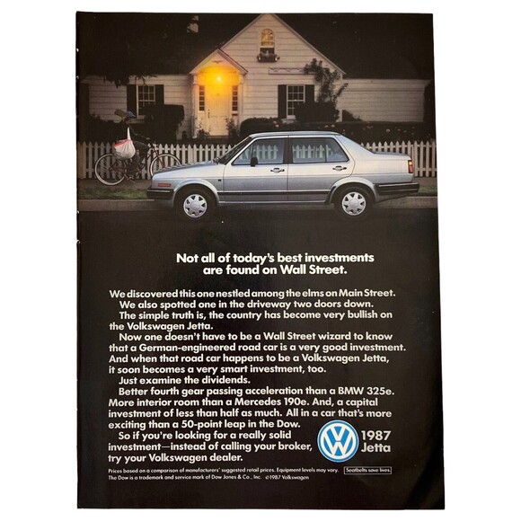 1987 Volkswagen VW Jetta VINTAGE Print Magazine Advert - Picture 2 of 3